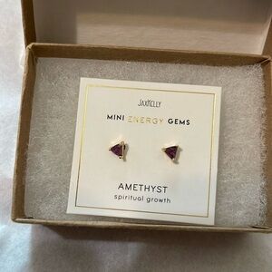 ✨JAXKELLY Amethyst Mini Gem Earrings (Spiritual Growth) - New In Box✨